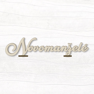 Dřevěný nápis na stojanu - Novomanželé