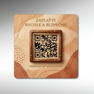 Destička s vaším QR kódem pro přijímání plateb