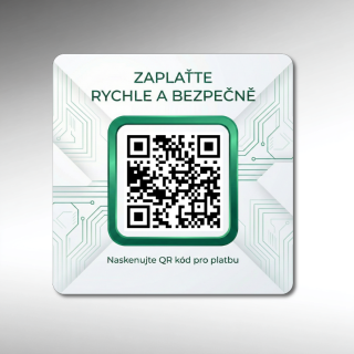 Destička s vaším QR kódem pro přijímání plateb