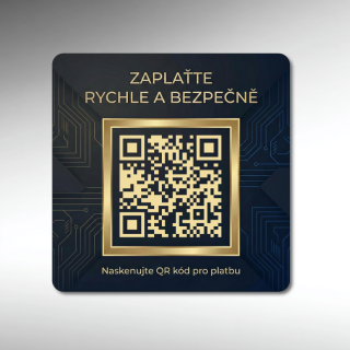 Destička s vaším QR kódem pro přijímání plateb