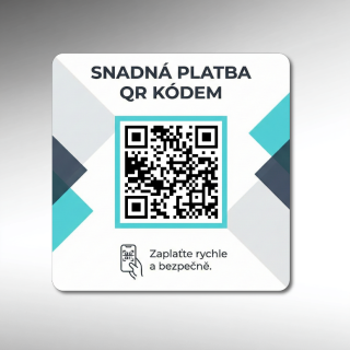 Destička s vaším QR kódem pro přijímání plateb