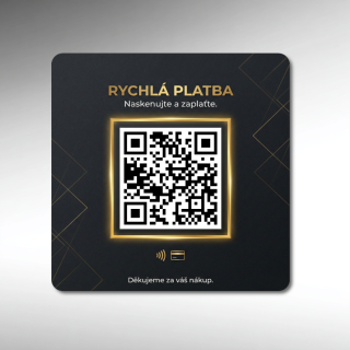 Destička s vaším QR kódem pro přijímání plateb