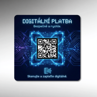 Destička s vaším QR kódem pro přijímání plateb