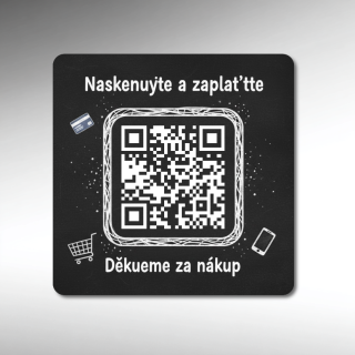 Destička s vaším QR kódem pro přijímání plateb
