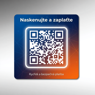 Destička s vaším QR kódem pro přijímání plateb