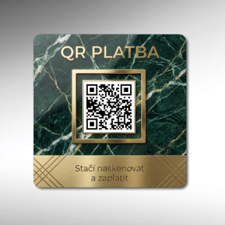 Destička s vaším QR kódem pro přijímání plateb