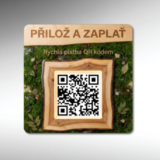 Destička s vaším QR kódem pro přijímání plateb