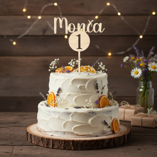 Nározeninový zápich do dortu se jménem a rokem