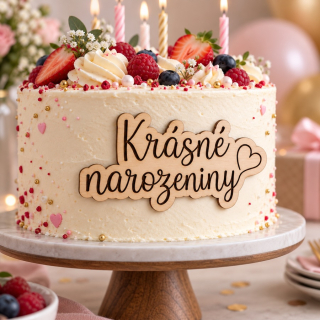 Zápich do boku dortu - Krásné narozeniny
