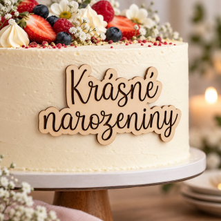 Zápich do boku dortu - Krásné narozeniny