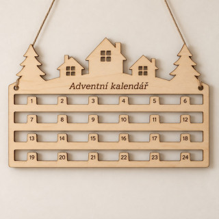 Dřevěný adventní kalendář