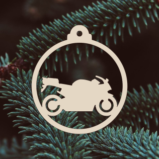 Dřevěná vánoční ozdoba - Motorka