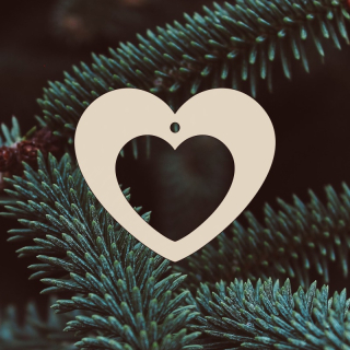 Dřevěná vánoční ozdoba - Srdce