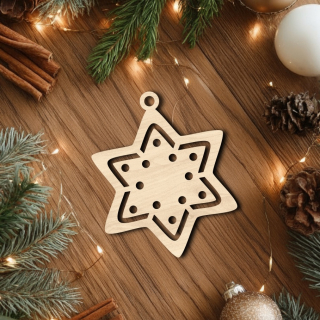 Dřevěná vánoční ozdoba - Hvězda