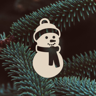 Dřevěná vánoční ozdoba - Sněhulák