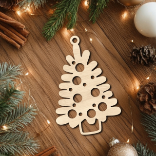 Dřevěná vánoční ozdoba - Stromeček