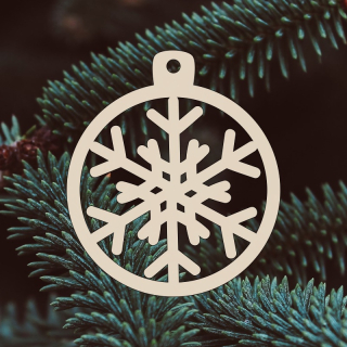 Dřevěná vánoční ozdoba - vločka