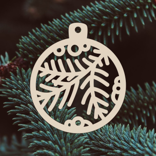 Dřevěná vánoční ozdoba - větev