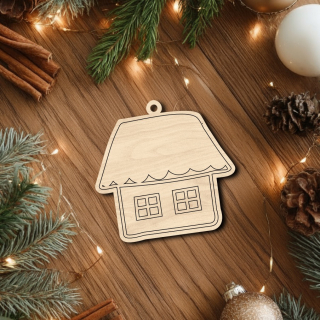 Dřevěná vánoční ozdoba - Domeček