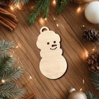 Dřevěná ozdoba k dokreslení - sněhulák