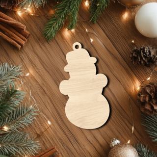 Dřevěná ozdoba k dokreslení - sněhulák