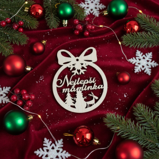 Dřevěná vánoční ozdoba - Nejlepší maminka