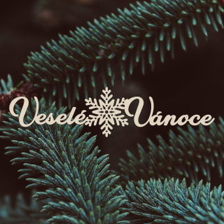 Dřevěný nápis Veselé Vánoce