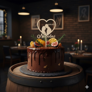 Zápich do dortu - Srdce, příjmení a datum